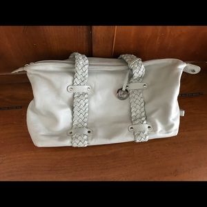 Donald J. Pilner leather purse - braided handles